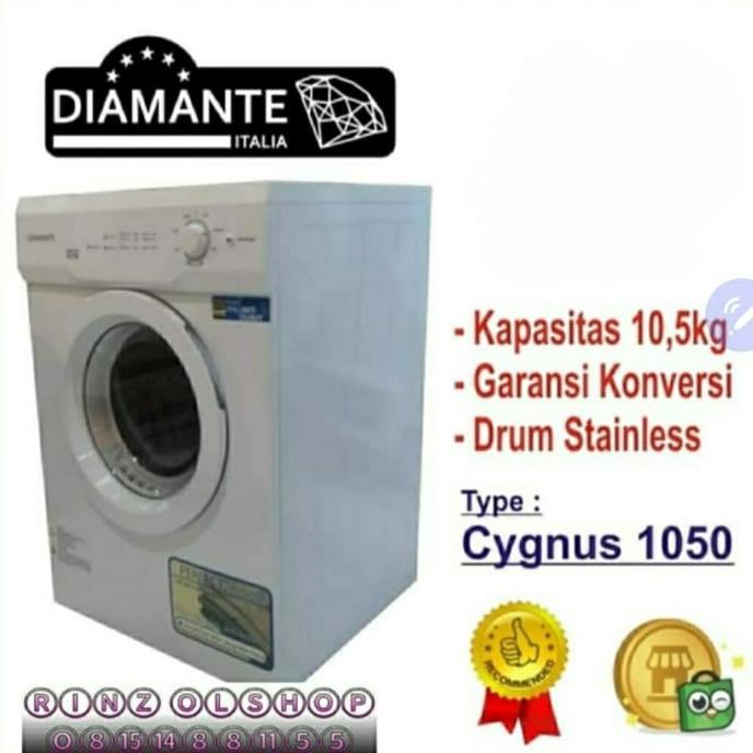 DRYER LAUNDRY LISTRIK DIAMANTE CYGNUS 1050 MESIN PENGERING 10.5KG Termurah