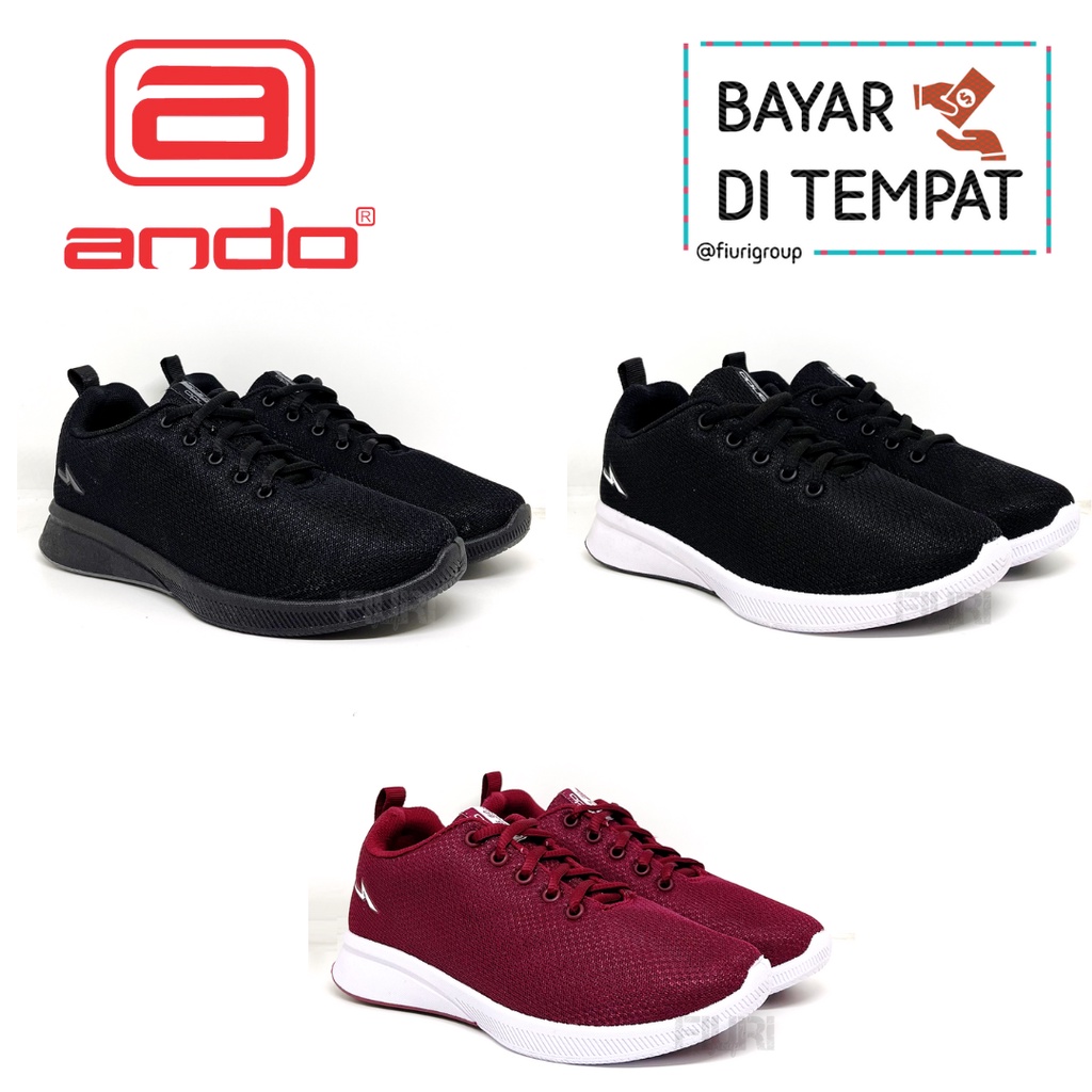 FIURI - Ando Original - BSC 31 37-40 - Sepatu Kets Wanita - Sepatu Sneakers Wanita - Sepatu Olahraga Sport Wanita - Sepatu Casual – Sepatu Jogging Lari Fitness Gym Senam Wanita - Sepatu Anak Perempuan Cewek -Sepatu Sekolah Bertali SD SMP SMA Murah