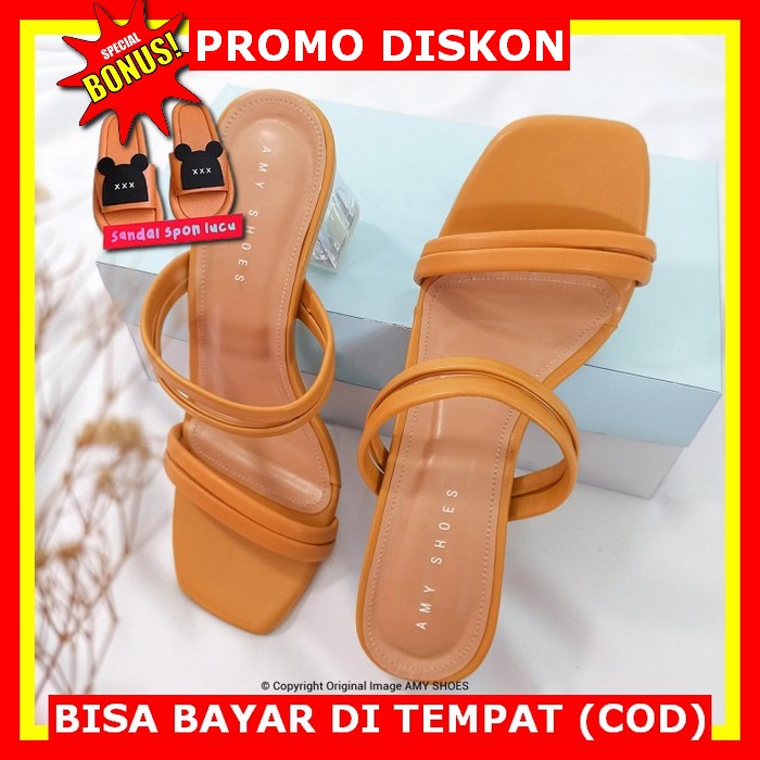 Sandal Hak Kaca Zara / Sandal Andin Hells 5Cm Murah Sendal Heels  ZM792 Ami Sandal Wanita Terbaru He
