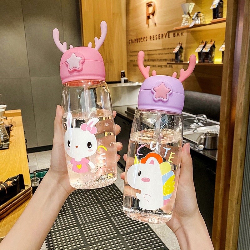 AZ Botol Minum Sedotan Anak-Anak Motif DEER Tanduk Rusa (BPA FREE) IMPORT