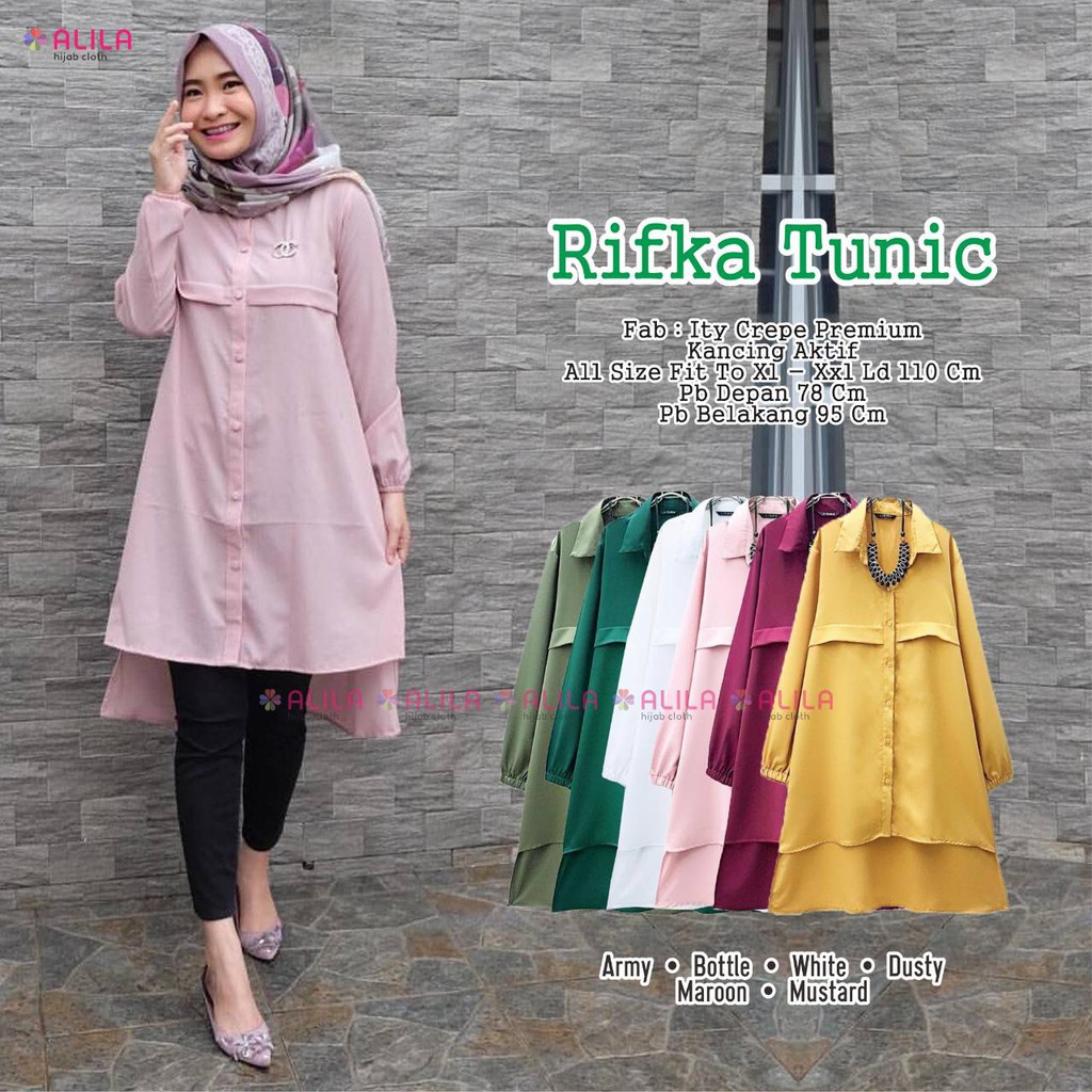RIFKA TUNIK MATT ITY CREPE PREMIUM ORIGINAL BY ALILA