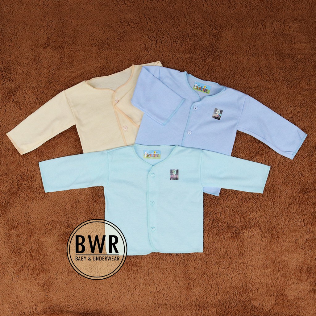 [ 6 pcs ] Baju Bayi Shankusen POLOS [ IV D1 ] Baju bayi new born kancing depan - Bwr