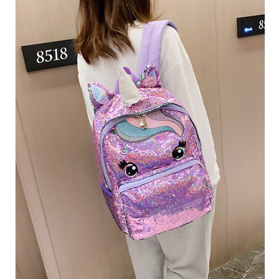 Tas Ransel Sequin Poni Size L Tas Anak Perempuan Bisa Berubah Ketika Diusap