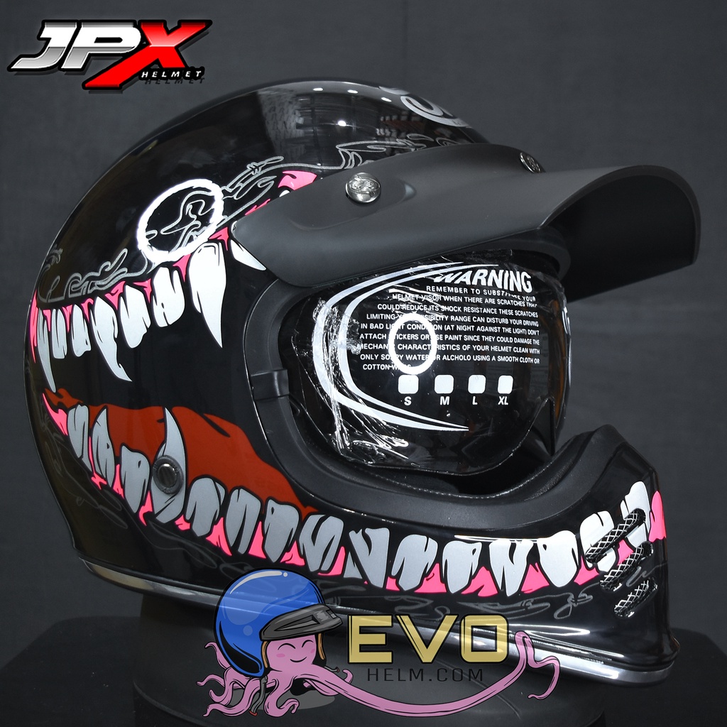 HELM JP SIGNATURE SG06 VENOM ORIGINAL HELM JP CAKIL MOTIF MONSTER VENOM SG-06 ( ONGKIR 2KG SAJA )