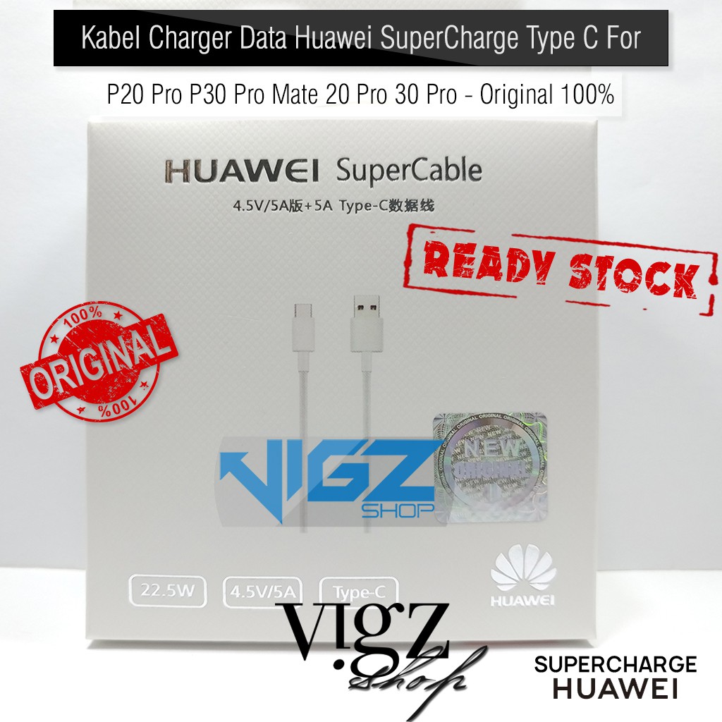 Kabel Charger Data Nova 5T Huawei P20 Pro Mate 30 Pro Mate 20 Pro 30 Pro SuperCharge 5A Original 100%