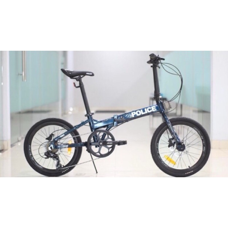 Sepeda Lipat Element Police Texas laser 20Inch 8 Speed Shimano Altus Eclipse Garansi-Blue