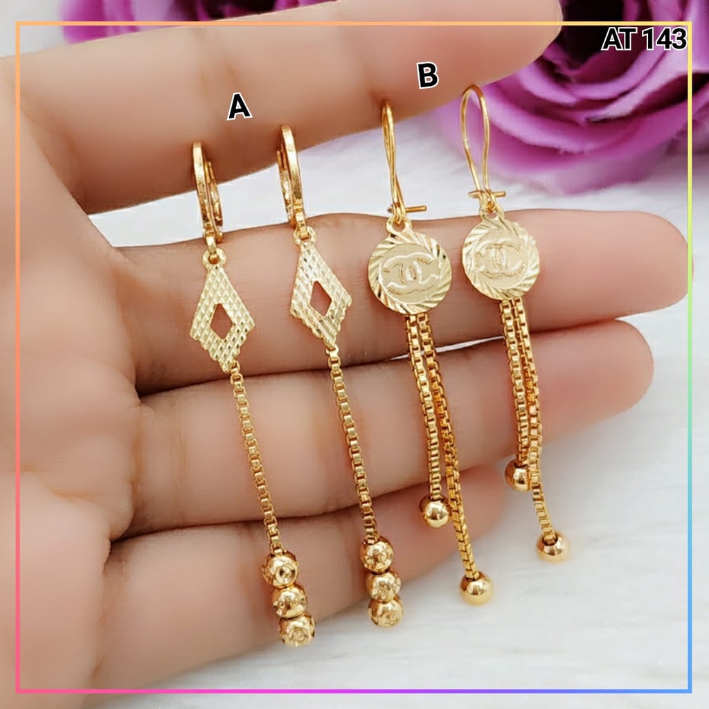 Anting Xuping Anting Dewasa jurai permata segitiga Lapis Emas Gold  AT 143