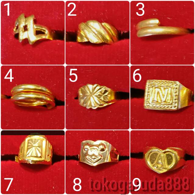 Cincin bayi baby newborn selisih anak dan dewasa emas asli kadar 700 70% 22 0.5 0,5 setengah g gr gram