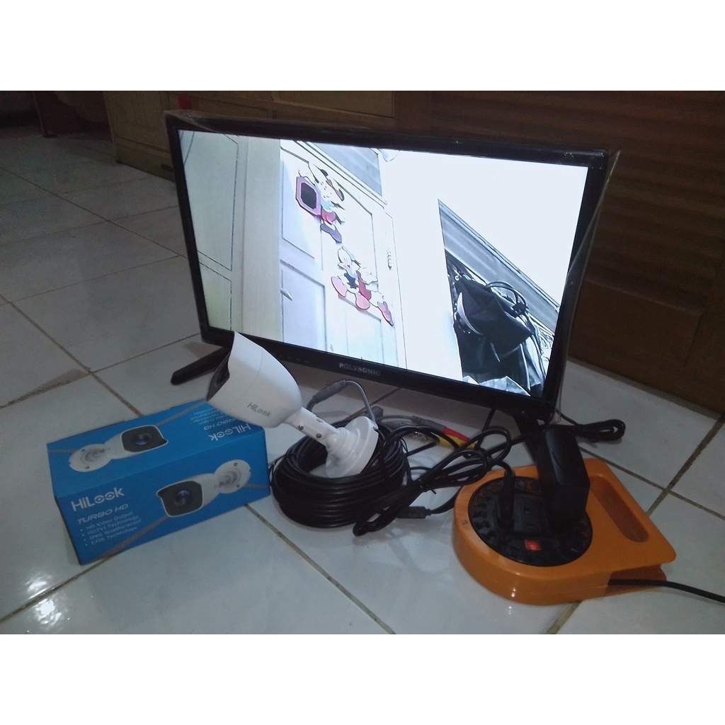 PROMO PAKET LENGKAP KAMERA CCTV INDOOR OUTDOOR LANGSUNG TV 30 M KABEL