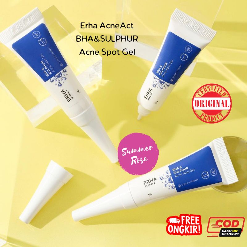 ORIGINAL Erha Acneact BHA & Sulphur Acne Spot Gel 10g - Obat Totol Jerawat