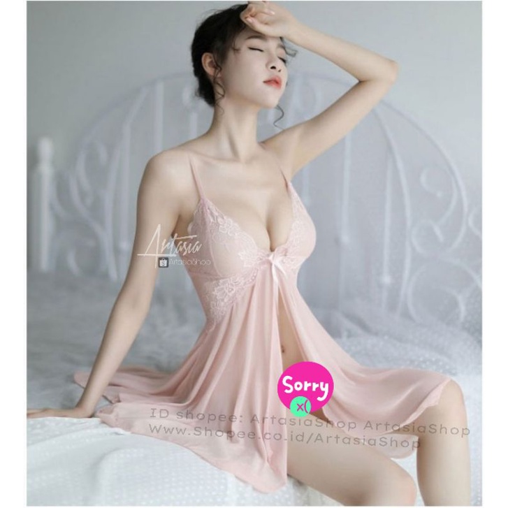 Premium Sexy Sleepwear, Baju Tidur Seksi Transparan Warna Hitam Ungu//911