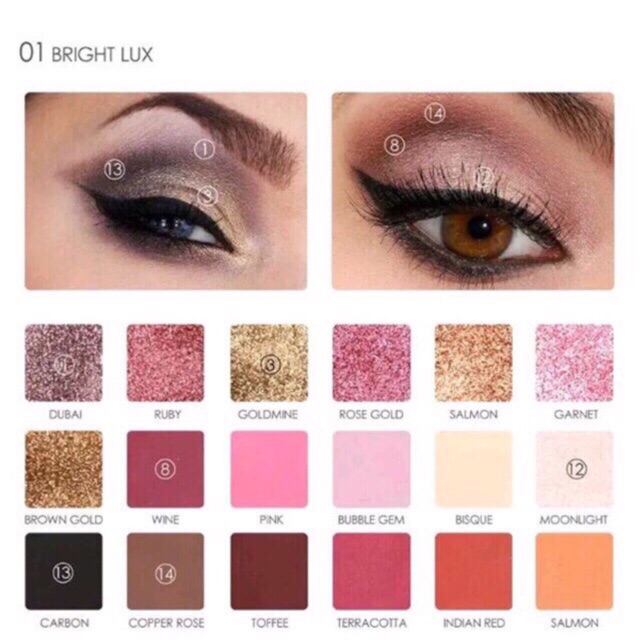 Original Focallure 18 Warna Eyeshadow Palette Bright Lux &amp; Neturals &amp; Twilight &amp; Tropical