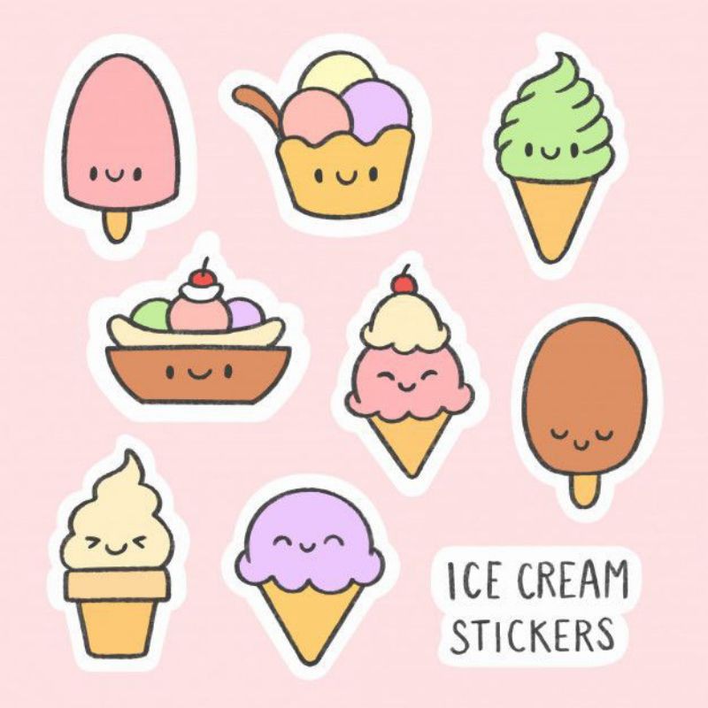 

stiker motif ice cream/ice cream stickers collection