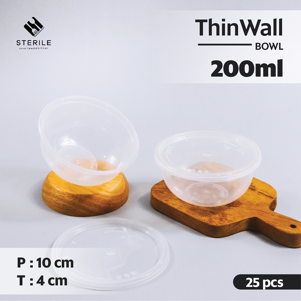 cup puding 200 ml / mangkuk plastik 200 ml thinwall / bowl 200 ml