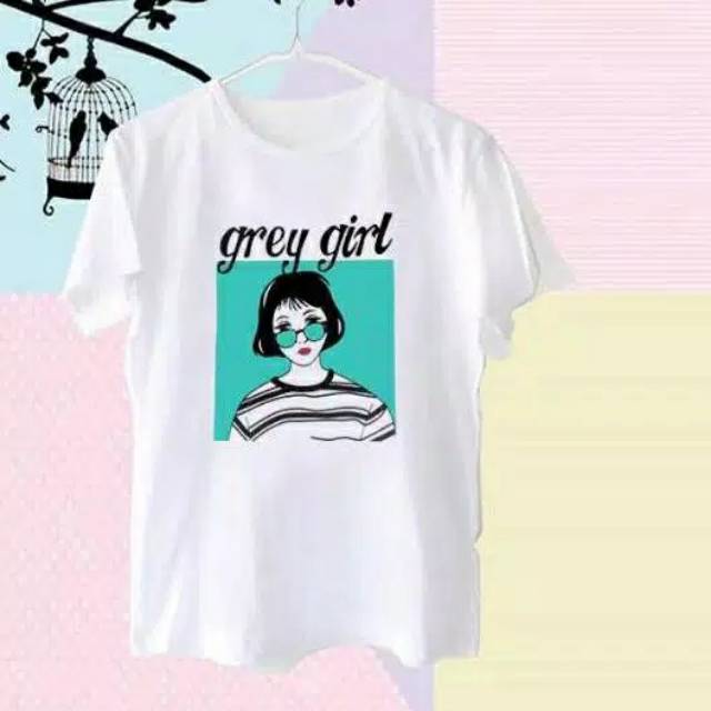 Fourfashion TSHIRT GREY GIRL  TEE TUMBLER TEE WANITA