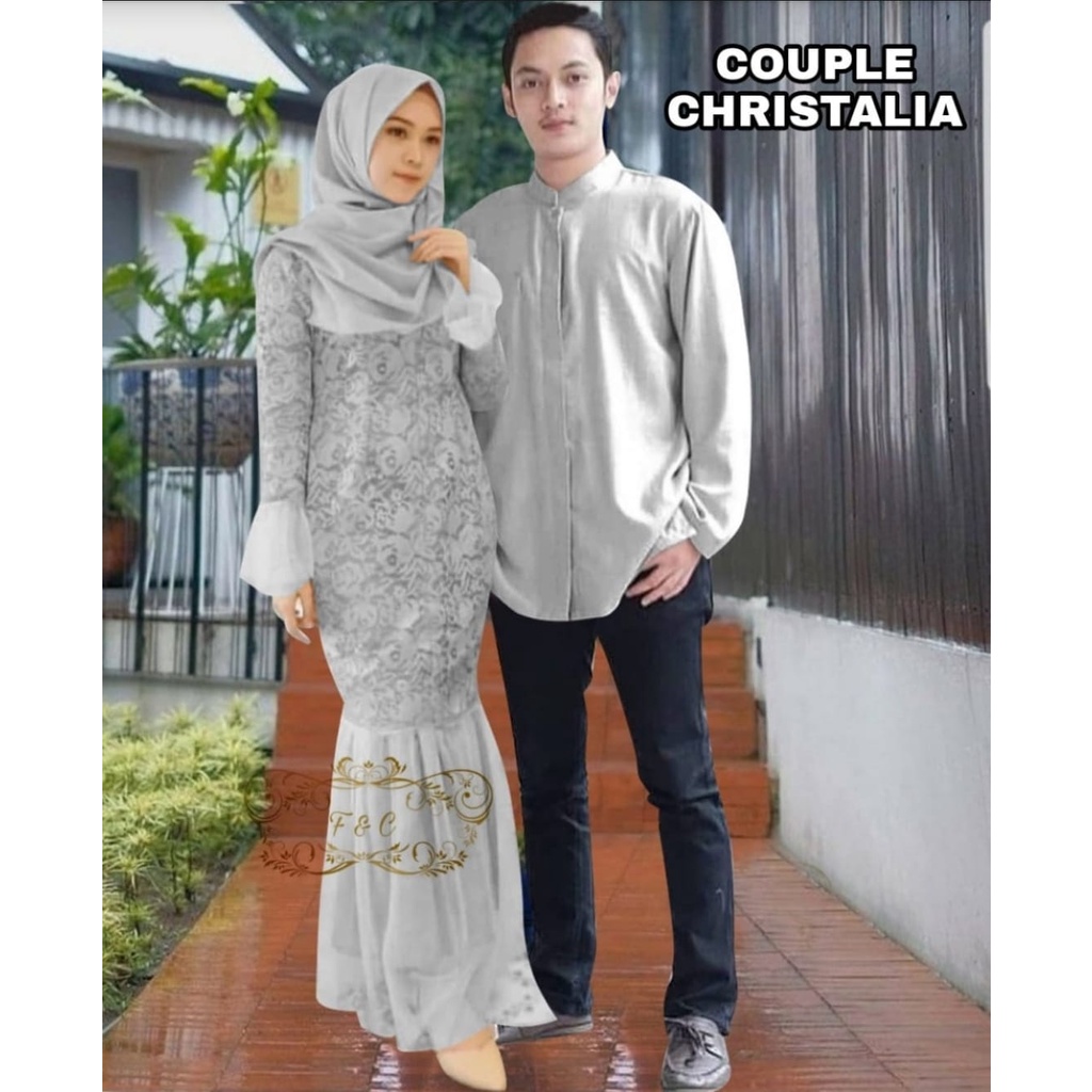 CP CHRISTALIA FASHION PAKAIAN PASANGAN COUPLE KEMEJA DAN GAMIS MAXY FEHM