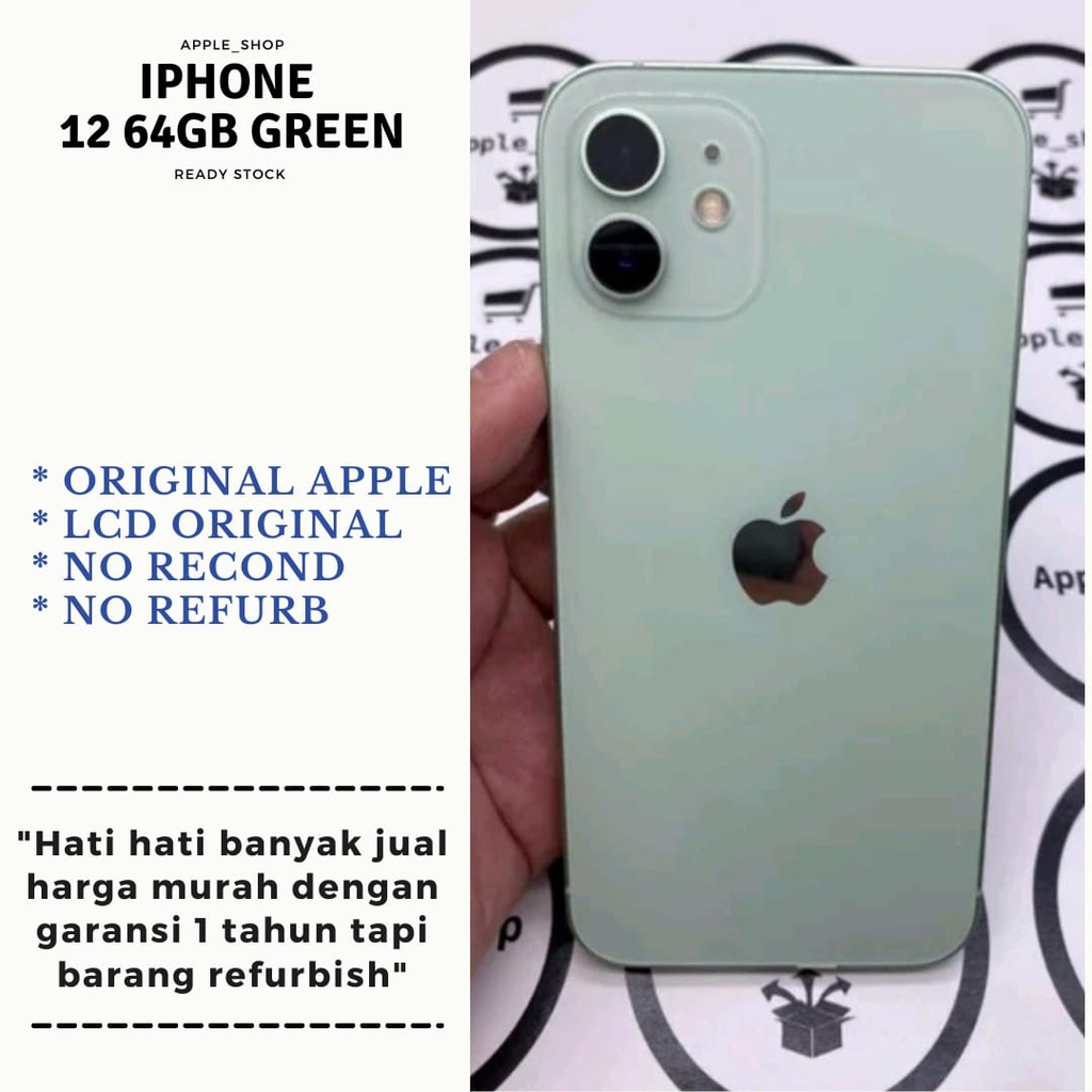 Iphone 12 64gb green Lcd Original Mulus Original Bukan Refurbish / Rekondisi