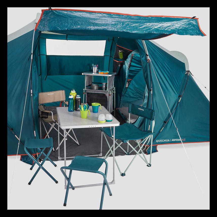 TERBARU TENDA QUECHUA ARPENAZ 4.2 TENDA KEMAH FAMILY 4 ORANG CAMPING ORIGINAL