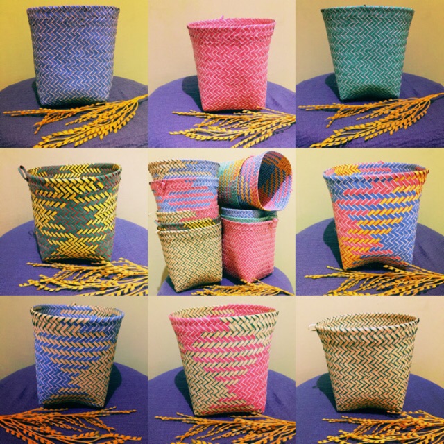 Cover Pot Anyaman Plastik / Anyaman Plastik / Keranjang Anyaman Ukuran Kecil