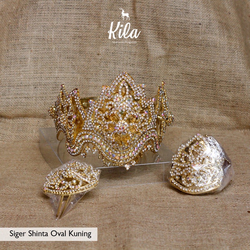 Siger Mahkota Sunda Shinta Oval Silver / Gold Premium