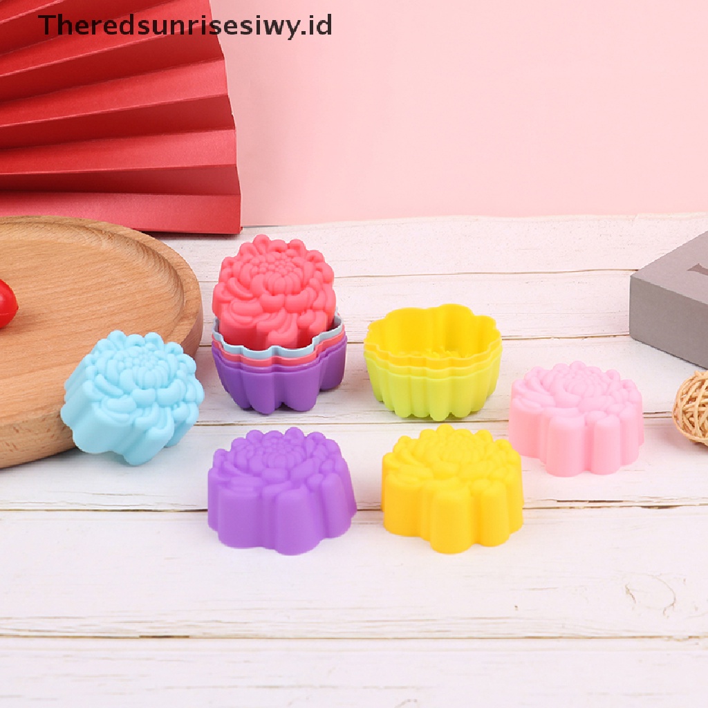 # Alat Rumah Tangga # 12pcs Cetakan Jelly Pudding Desain Daisy Chrysanthemum, Ukuran 5cm