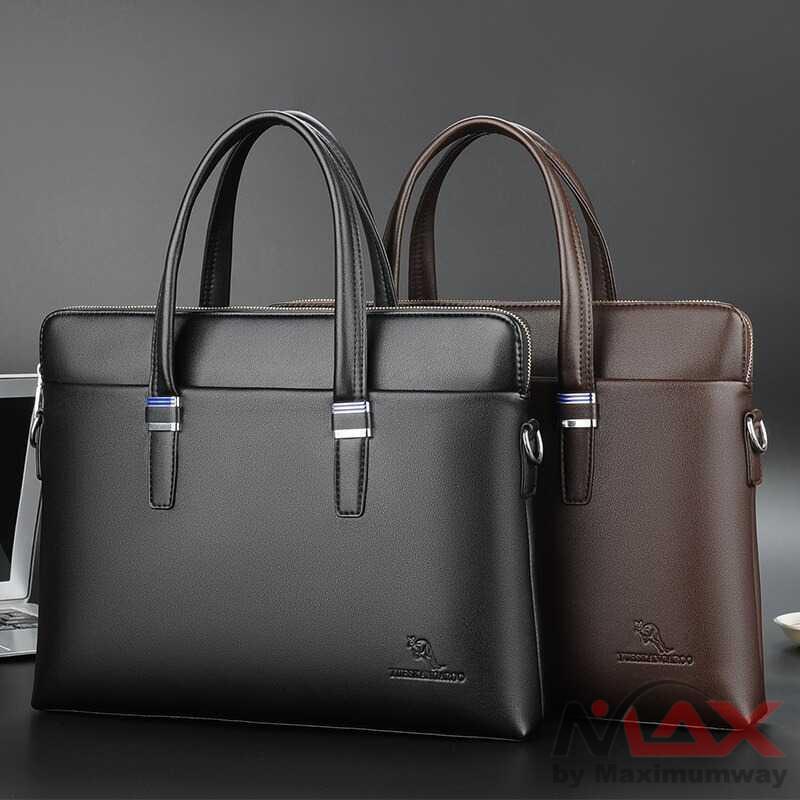 Rhodey Tas Selempang Pria Premium Kulit Leather Bag Briefcase - HA-062 Warna Hitam