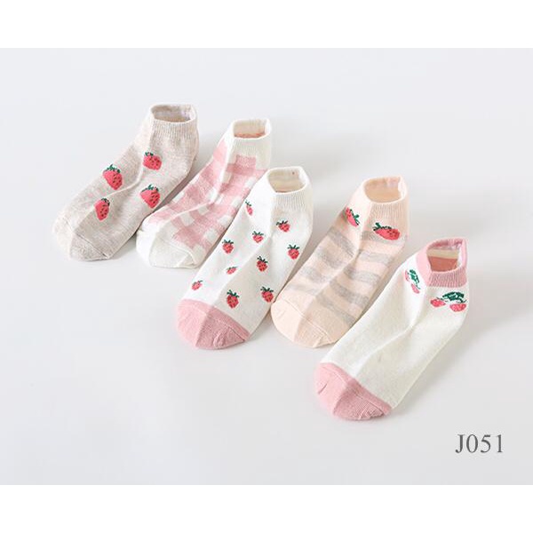 KAOS KAKI PINKY STRAWBERRY J051