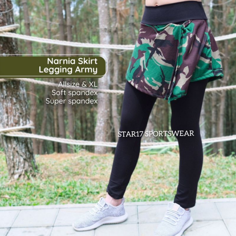 NARNIA SKIRT LEGGING ARMY - BAJU SENAM - BAJU OLAHRAGA WANITA - BAJU ZUMBA - BAJU YOGA - BAJU AEROBI