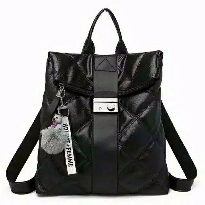 2020 Ransel Multifungsi Retro Fashion Baru Ransel Kulit Kotak-kotak Wanita Ransel Travel Kecil Wanit