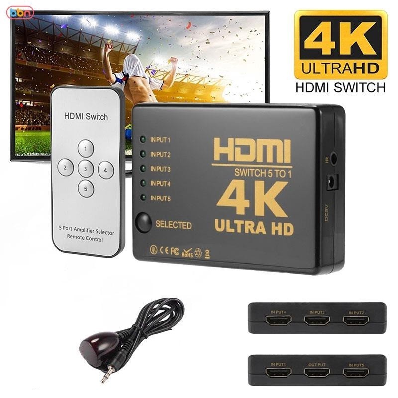 HDTV SWITCH 5 PORT SUPPORT 4K ULTRA HD WITH REMOTE / HDTV SWITCHER 5PORT