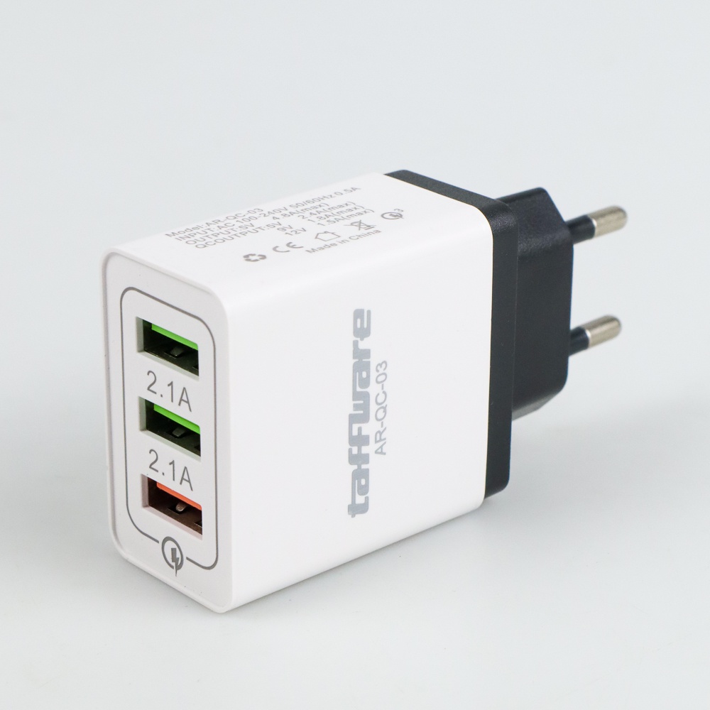 Taffware Charger USB 3 Port Qualcomm QC 3.0 EU Plug