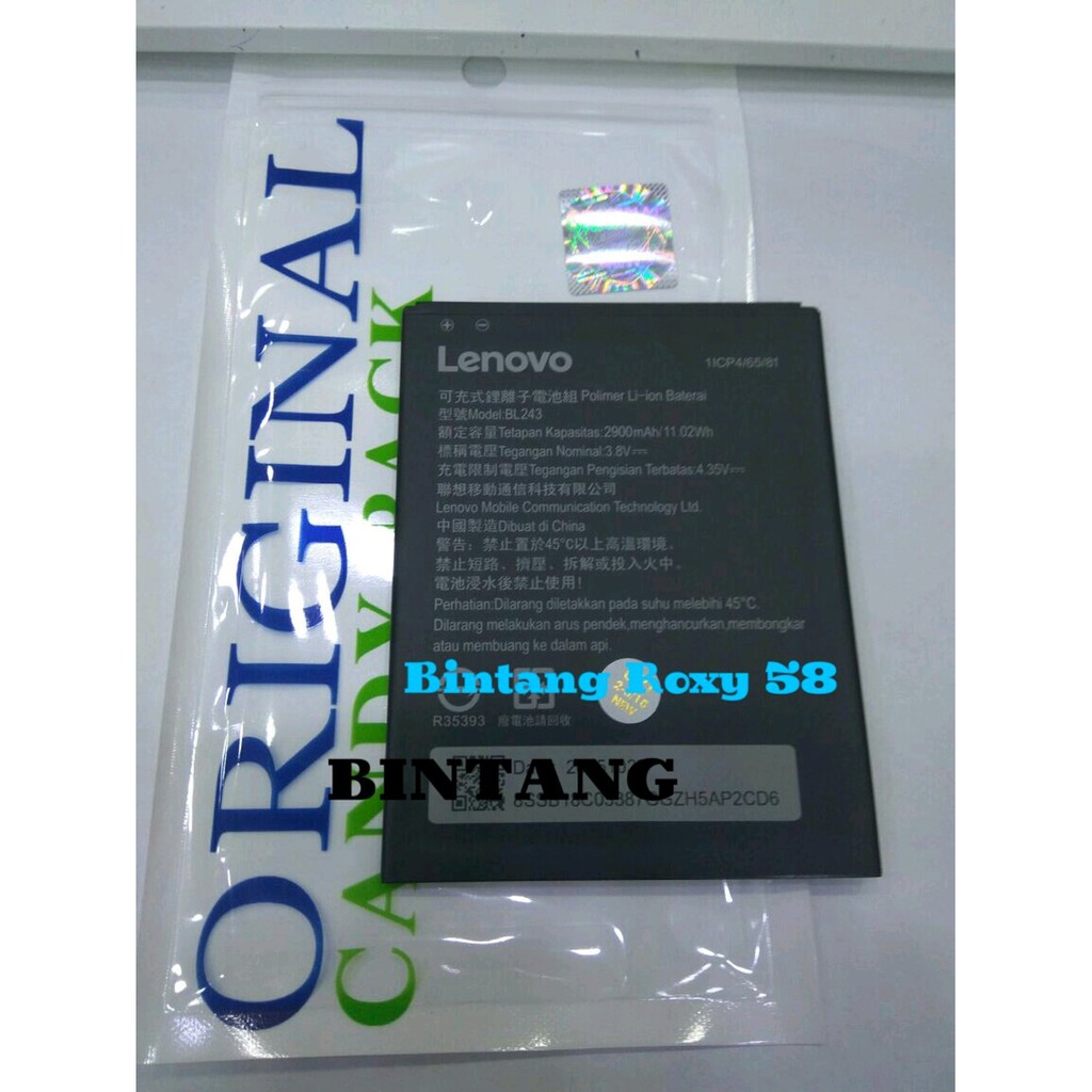 Baterai Batre LENOVO A7000 A7000 Plus K3 Note BL243 ORIGINAL