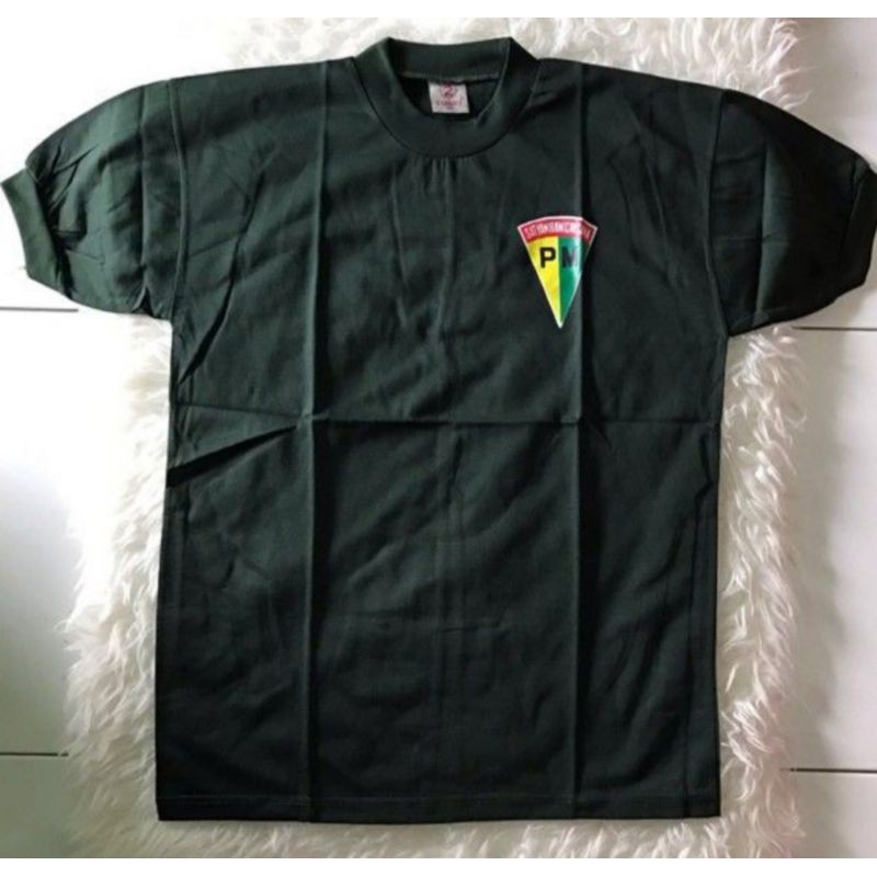 Kaos Target Pm segitiga hijau PDL|Kaos PDL Hijau PM |kaos oblong PM Hijau PDL|kaos Dalaman PM