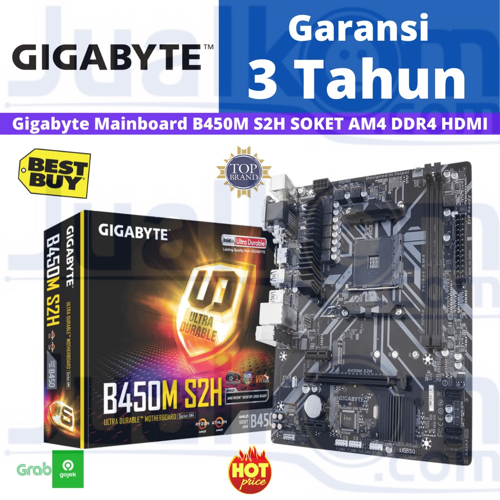 Gigabyte Mainboard  B450M-S2H AMD (Socket AM4 DDR4 HDMI DVI-D D-SUB ONBOARD VGA)