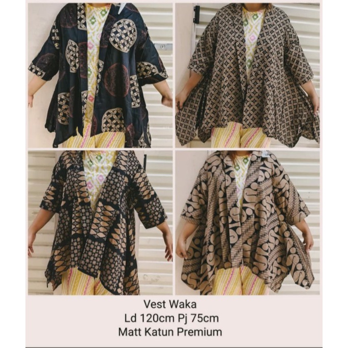 VEST WAKKA JUMBO OUTER BATIK WANITA MURAH PREMIUM