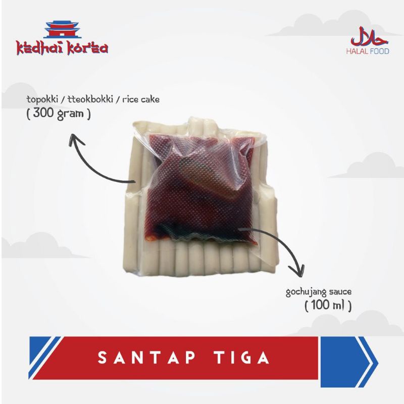 

Paket Santap 3 || topokki tteokbokki ricecake gochujang sauce kedhai korea