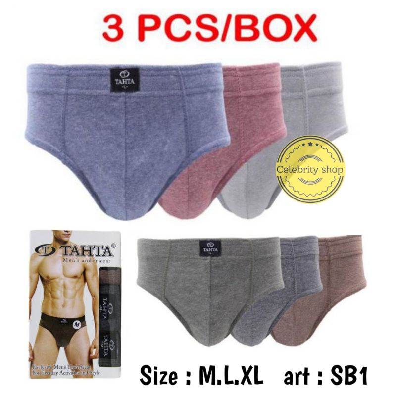 CD Briefs 3Pcs/Box Tahta Tuton Celana Dalam Tahta Pria Art SB1