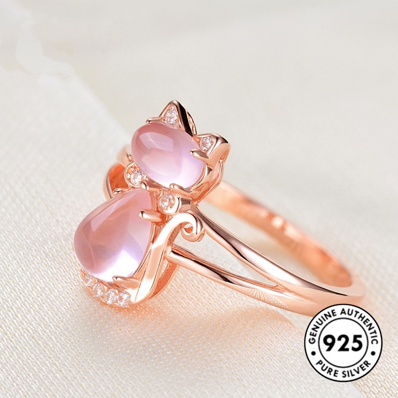 Cincin Sterling Silver 925 Warna Rose Gold Untuk Wanita