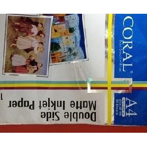 

Kertas Photo Inkjet Photo Paper Coral Double Side Matte A4 140 Gsm