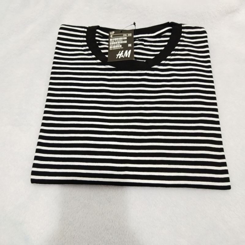 Kaos stripe salur tangan pendek cowok dan cewek