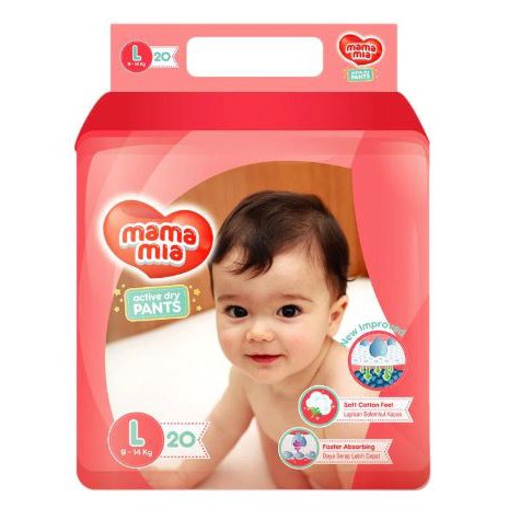 [ COD ] Mamamia Pants Popok Bayi Size L 20 MURAH