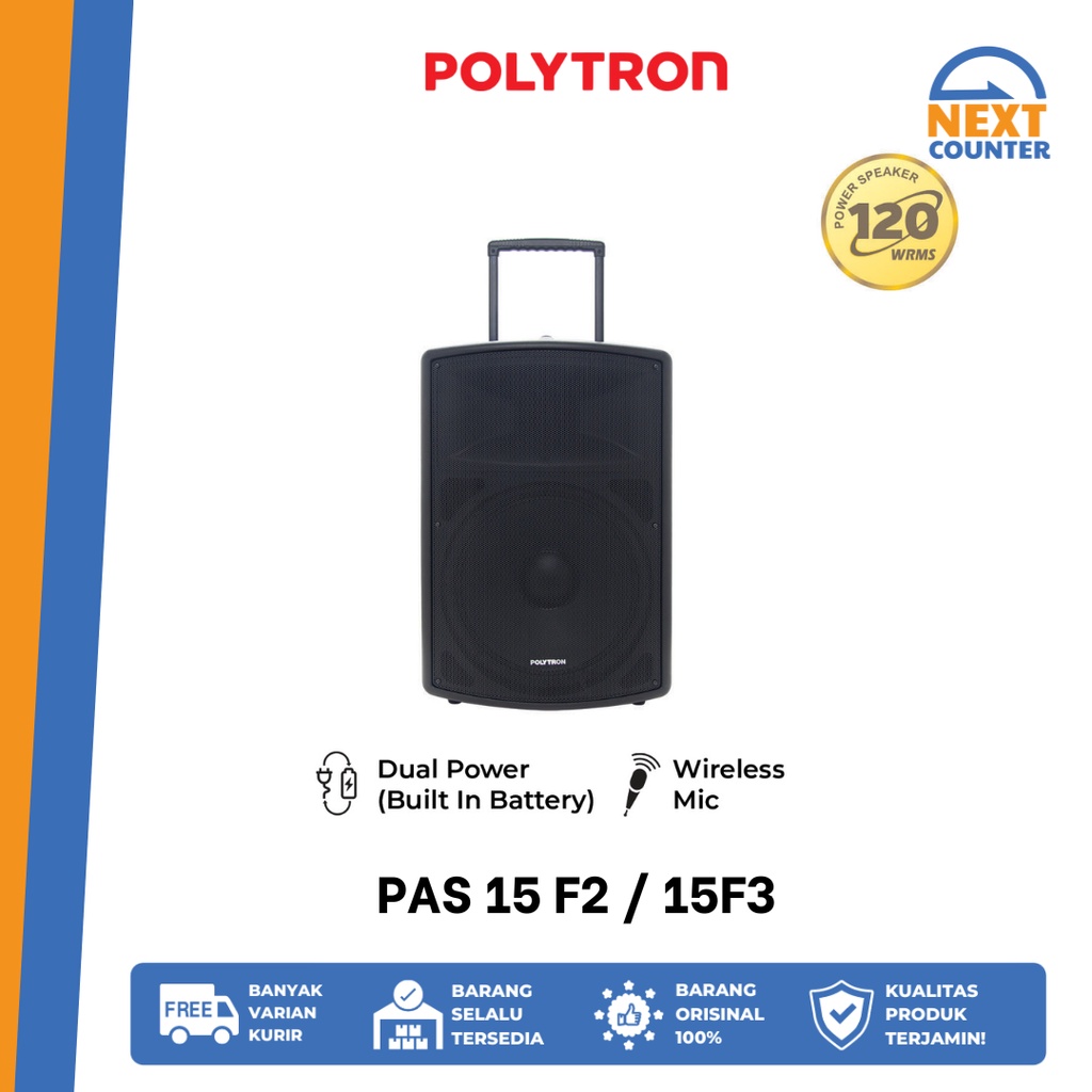 Jual Polytron Bluetooth Trolley Speaker Active Speaker Aktif Karaoke 15