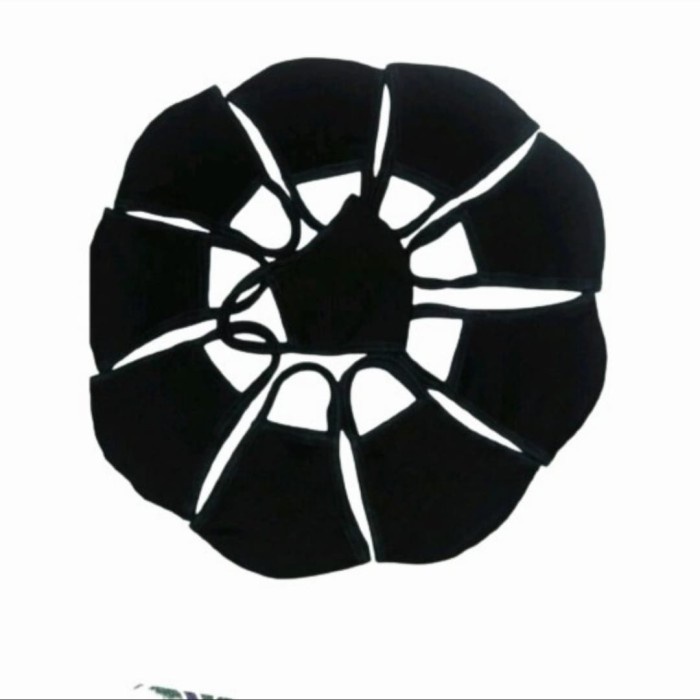 Masker Hitam Polos Tali kuping/Masker Pria Wanita Dewas/Masker Kain