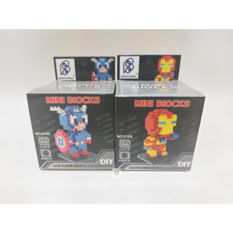 Jual Mini Blocks Iron Man Captain America Nano Blok Bricks Mainan Balok ...