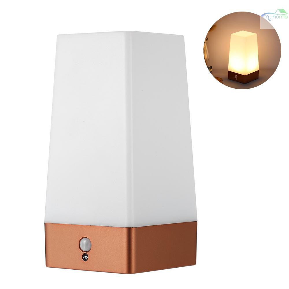 MHCODDesktop PIR Motion Sensor LED Night Light Portable Battery Operated Bedside Night Lamp For Hallway Kitchen Bedroom Bathroom Living Room Shopee Indonesia