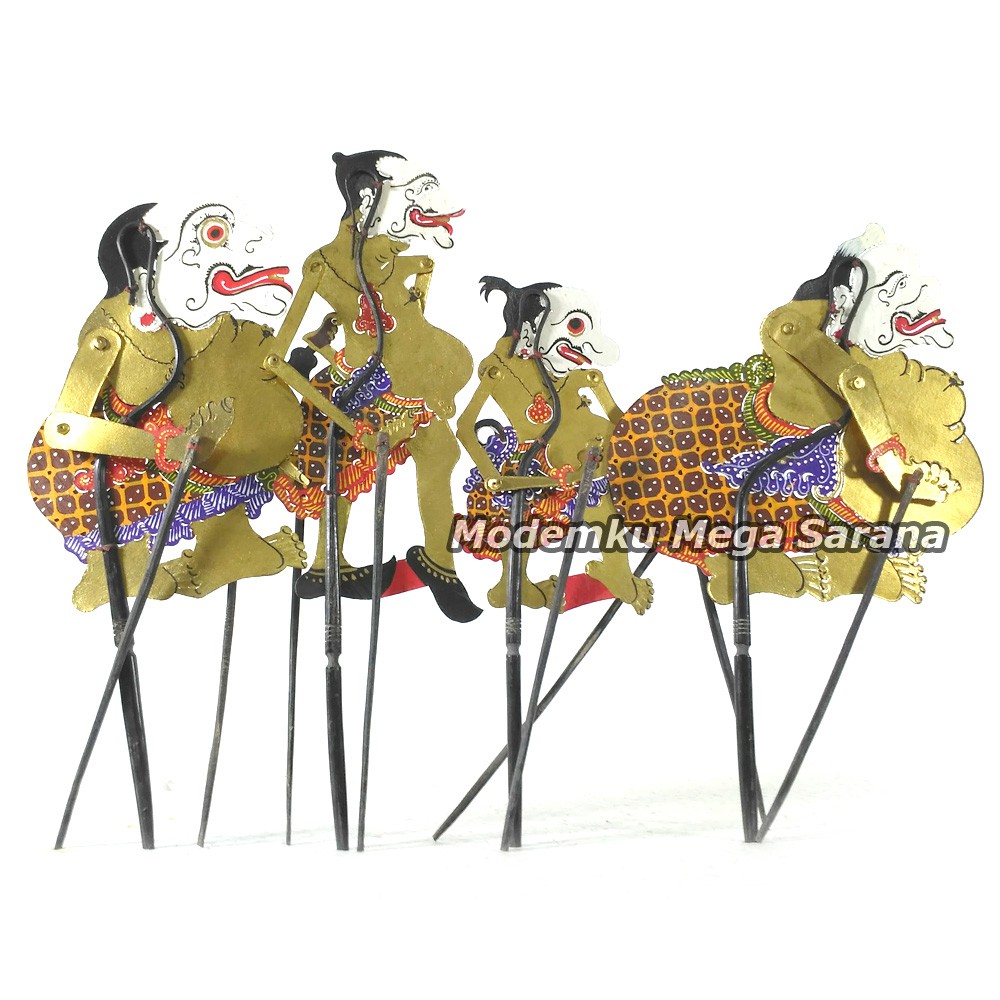 Souvenir Wayang Kulit Mini Caperan Super - Punokawan Bagong Semar Gareng Petruk