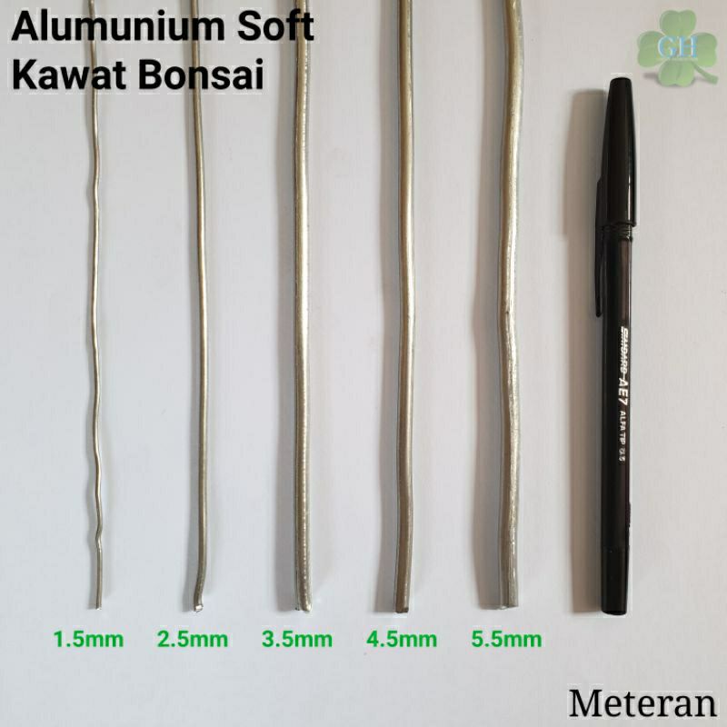 Kawat Tanaman Bonsai Alumunium/Aluminium 1mm Soft Ecer Per Meter