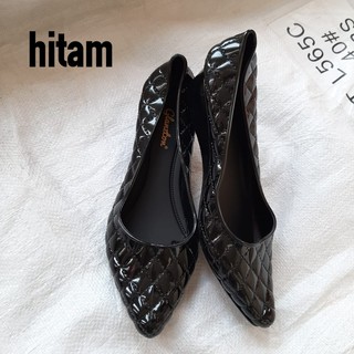 Sepatu Wanita Glossy Wedges 4Cm Sepatu Kerja Jelly  Shoes  