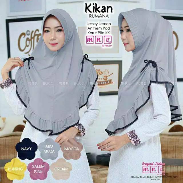 Wanita Jilbab Kikan Rumana Hijab Instant Jersey HQ