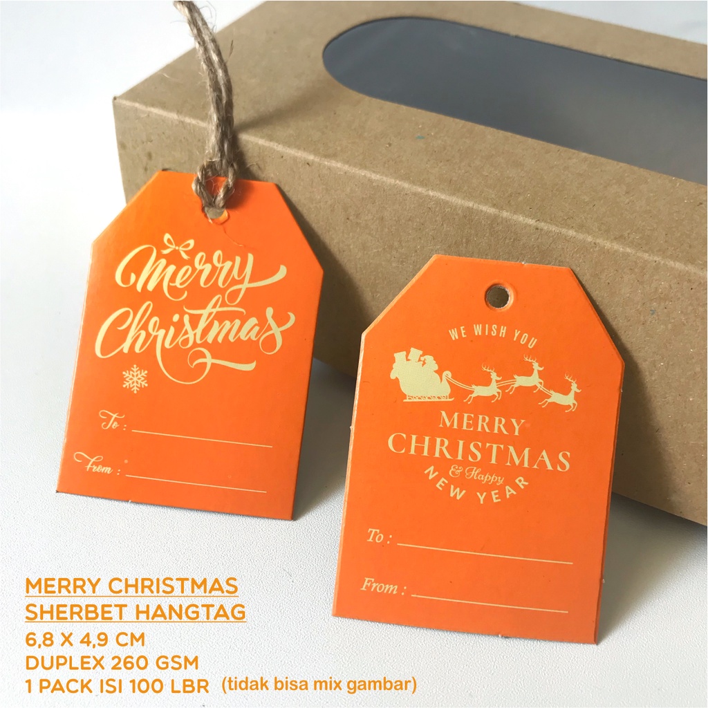 

Merry Christmas Tag Sherbet Hangtag / Merry Christmas Card [1 pack isi 100pcs]